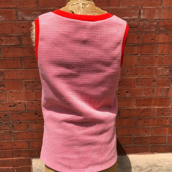 Vintage Red and White Sweater Vest - Picture 6 of 6